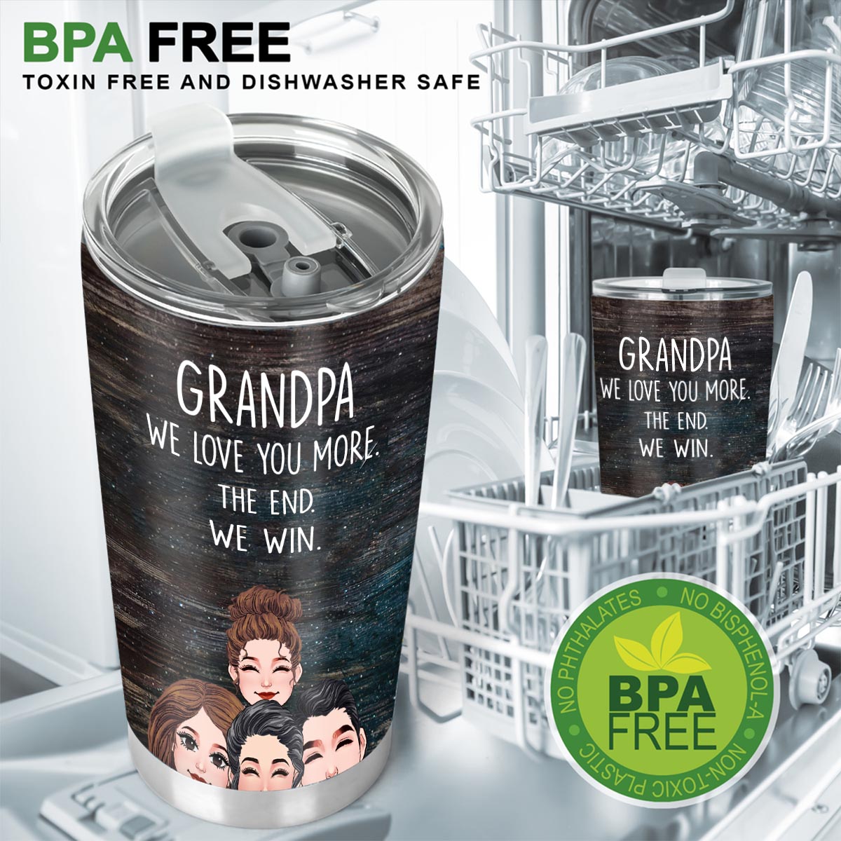 Papa, je t'aime plus que tout - Cadeau pour papa, grand-mère, grand-père, maman, oncle, tante - Gobelet isotherme personnalisé