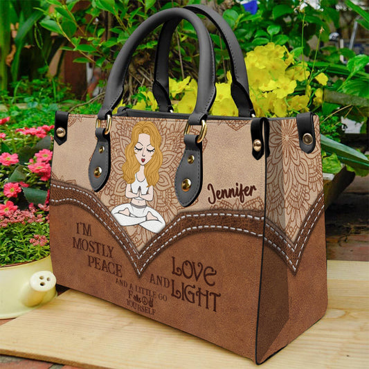 Je suis surtout la paix - Sac à main de yoga personnalisé en cuir