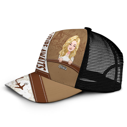 L'aventure vous attend - Casquette de camionneur de voyage personnalisée