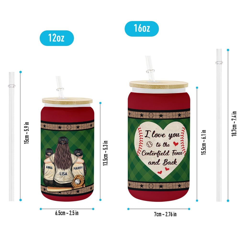 Mon cœur est sur ce terrain - Verre à canette personnalisé sur le thème du baseball