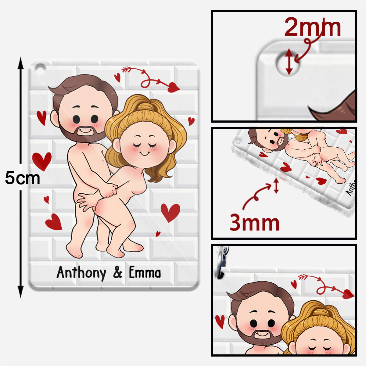 Je veux juste que tu sois heureux - Cadeau pour couple (mari, femme, petit ami, petite amie) - Porte-clés personnalisé