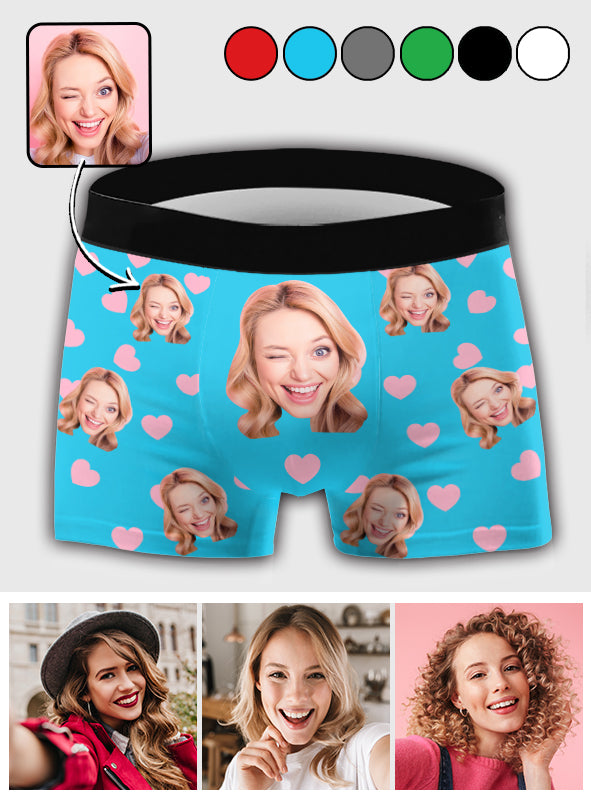 Boxer personnalisé avec photo pour homme - cadeau pour mari, petit ami - Boxers personnalisés pour homme