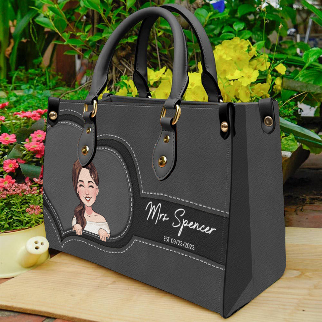 Cadeau de mariage pour la mariée - cadeau de mariage pour la mariée et les demoiselles d'honneur - Sac à main en cuir personnalisé