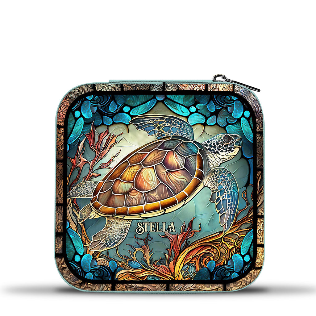 J'adore les tortues - Boîte à bijoux personnalisée en forme de tortue