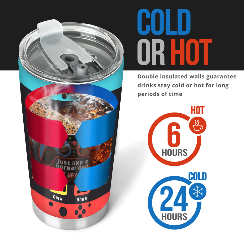 Gamer Dad Like A Regular Dad But Way Cooler - Video Game gift for dad, Gamer - Personalized Tumbler