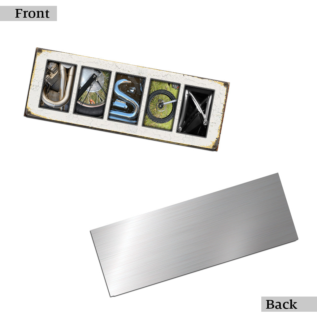 Motorcycle Name Art Metal Sign - Personalized Biker Cut Metal Sign