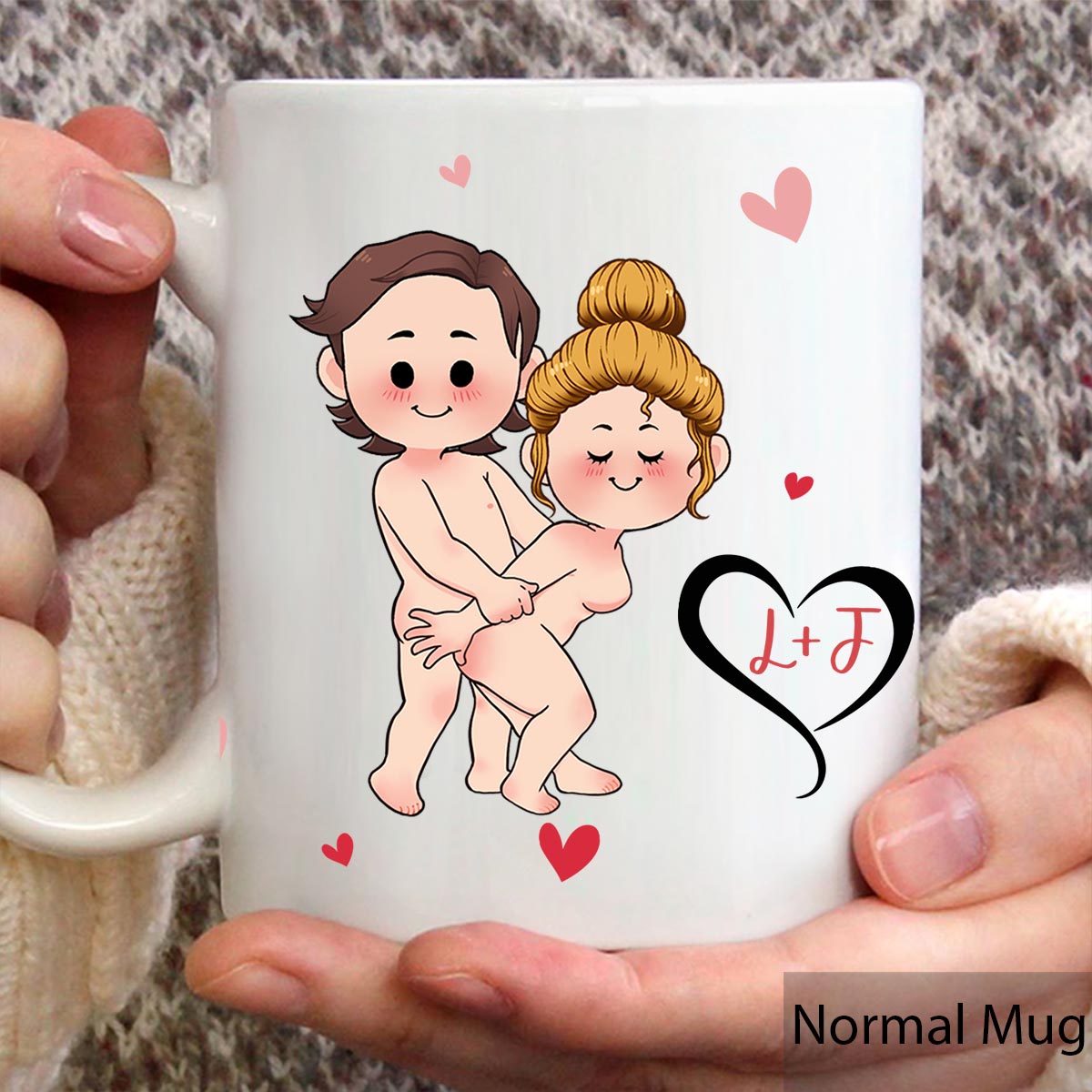 J'aime sa barbe, j'aime ses fesses - Mug personnalisé pour couple