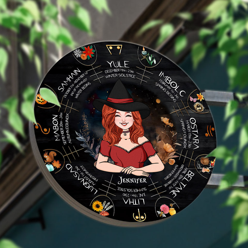 Roue de l'Année - Panneau rond en métal personnalisé Sorcière