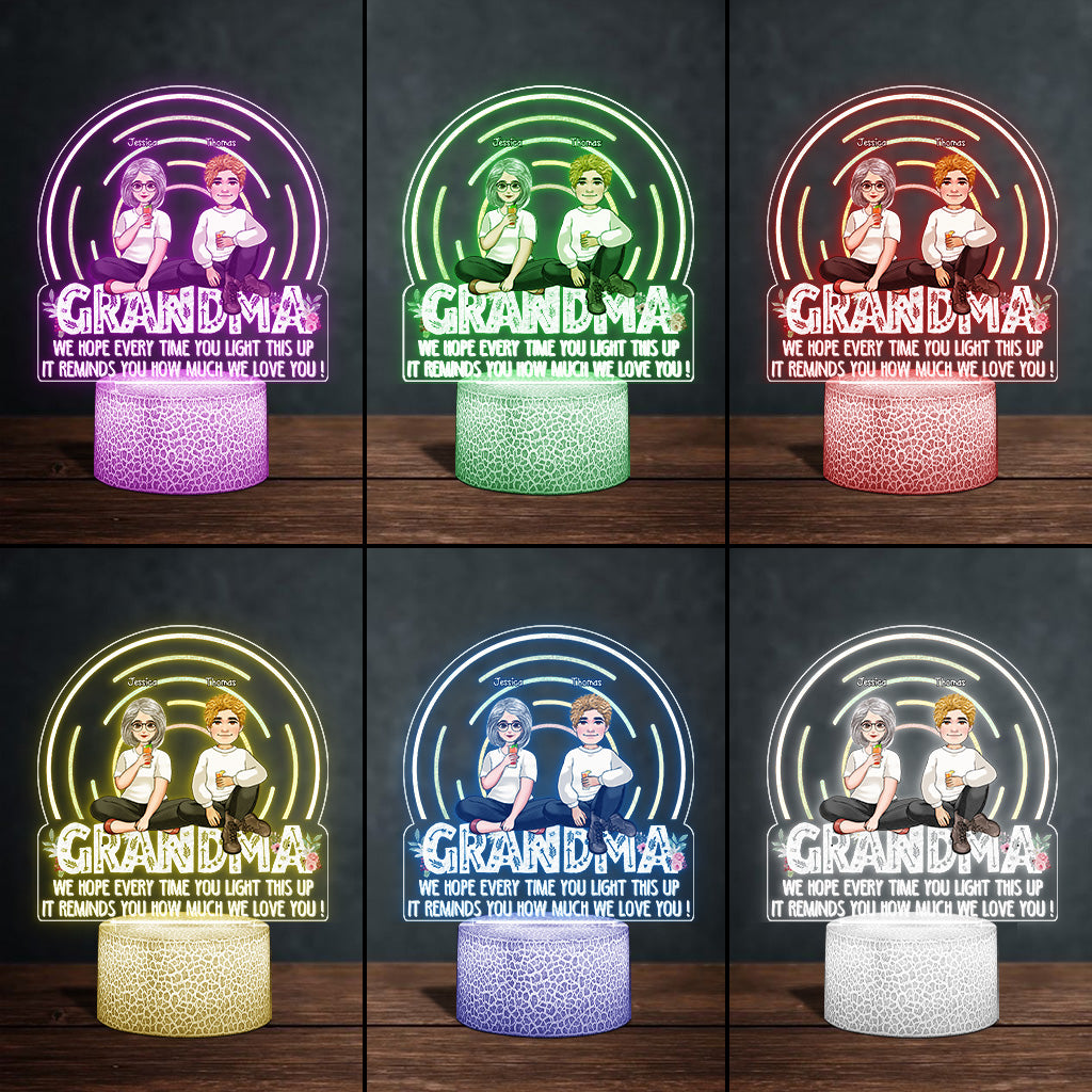 Nous espérons que chaque fois que vous allumerez votre lampe, vous l'aimerez. - Cadeau pour maman, grand-mère - Plaque lumineuse personnalisée