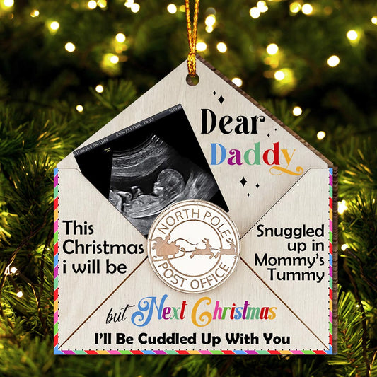 Je serai blottie contre toi - Ornement de grossesse personnalisé