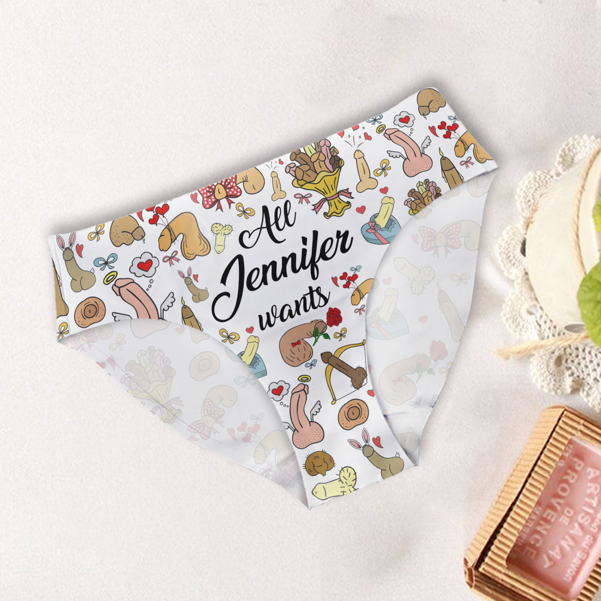 Tout ce que je veux pour Noël - Slips personnalisés pour couples (femme et homme)