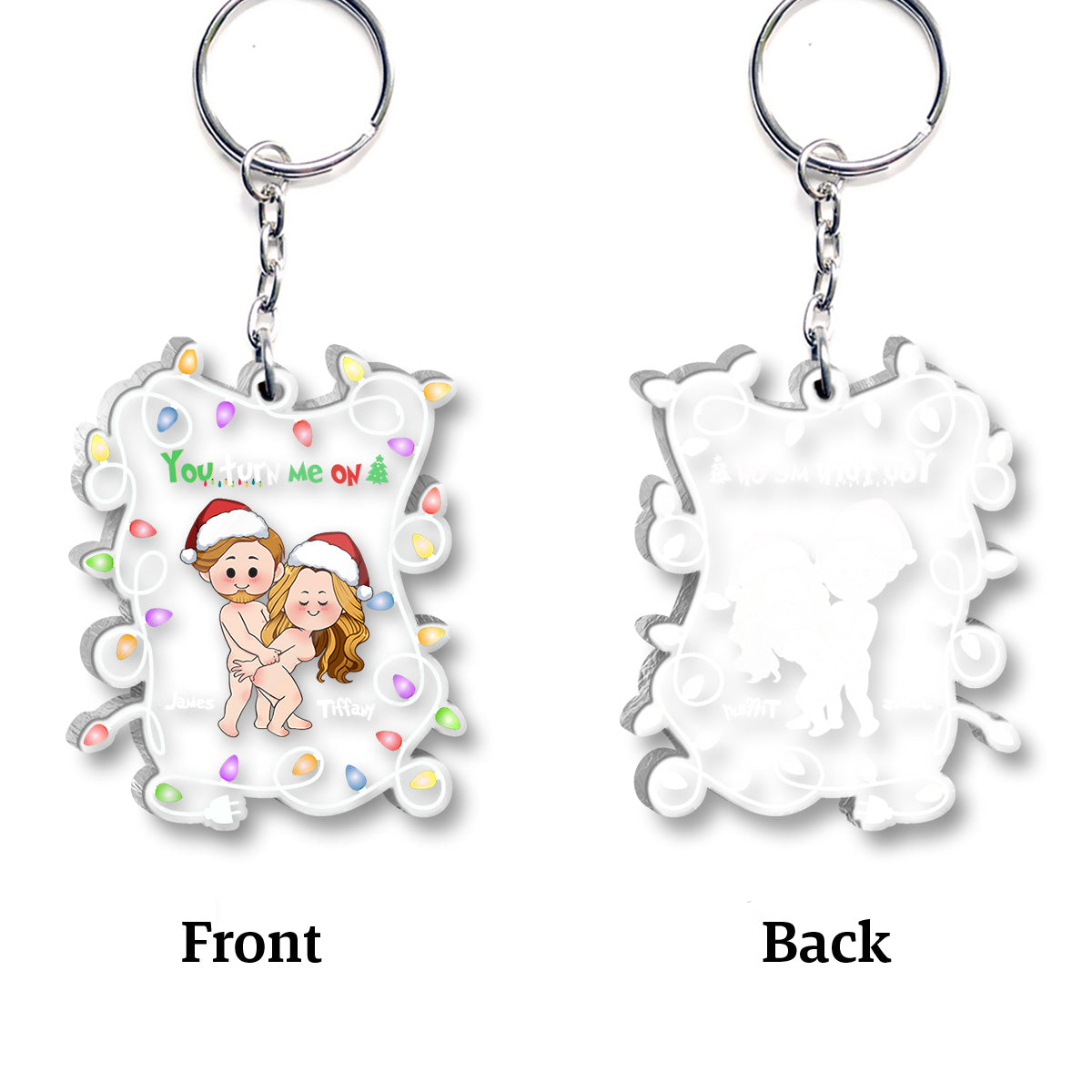 Tu m'excites - Porte-clés transparent personnalisé pour couple