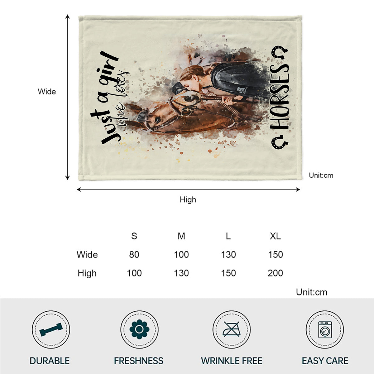 Juste une fille qui aime les chevaux - Couverture à cheval personnalisée