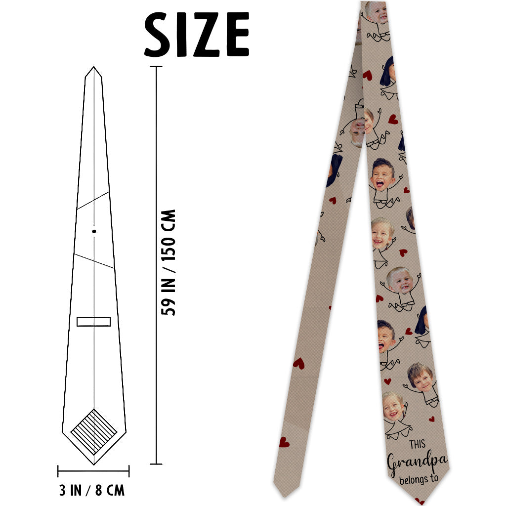 Ce papa appartient à - Cadeau pour papa, grand-père, oncle, frère, mari - Cravate personnalisée