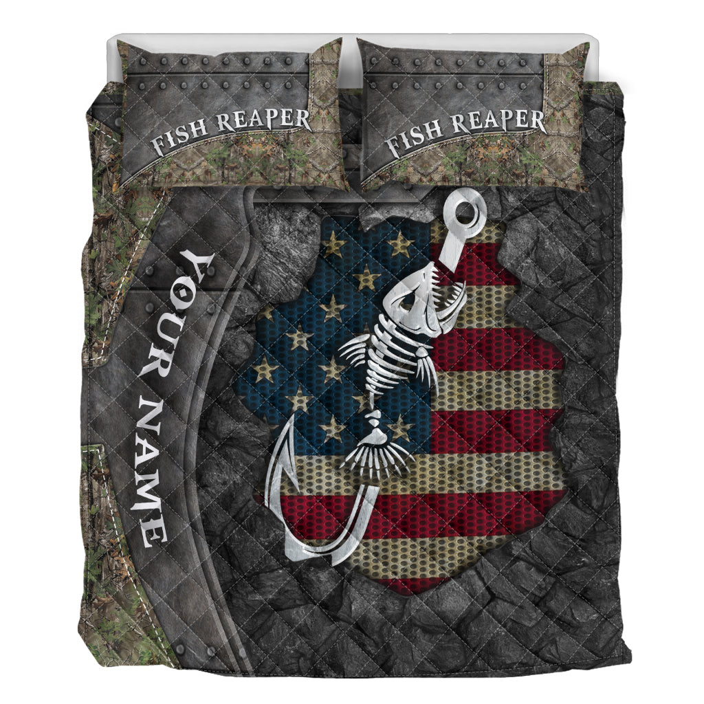 Fish Reaper - Ensemble de courtepointe de pêche personnalisé