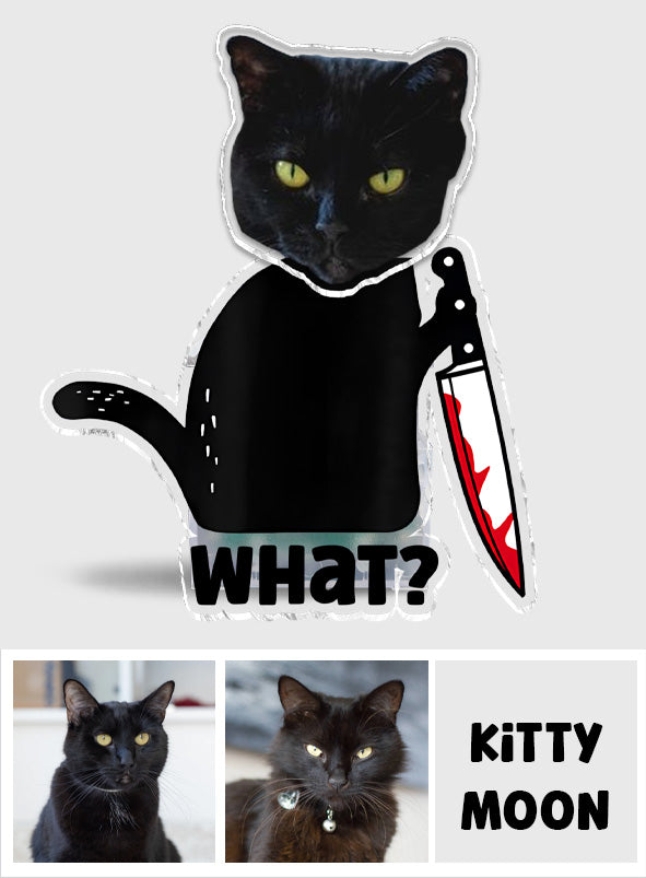 Quel chat noir cool ! - Cadeau chat noir pour amoureux des chats - Tête de chat personnalisée qui secoue