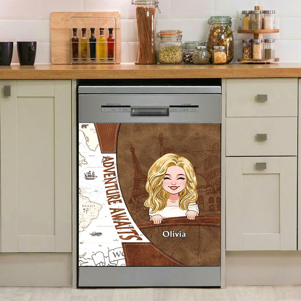 Adventure Awaits - Personalized Travelling Dishwasher Cover