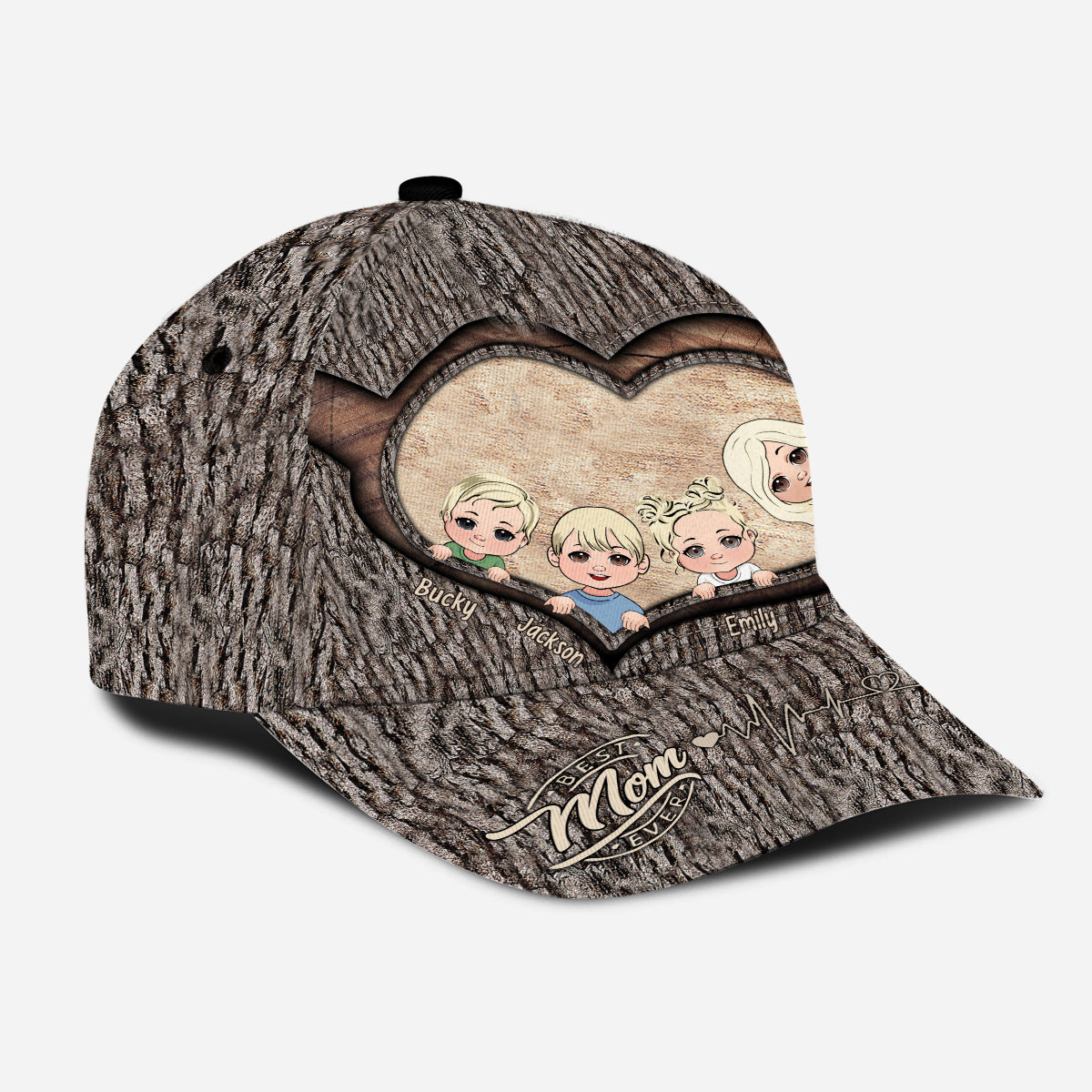 Chaque fois que vous touchez ce cœur - Cadeau pour papa, grand-mère, grand-père, maman, oncle, tante, frère, sœur - Casquette classique personnalisée