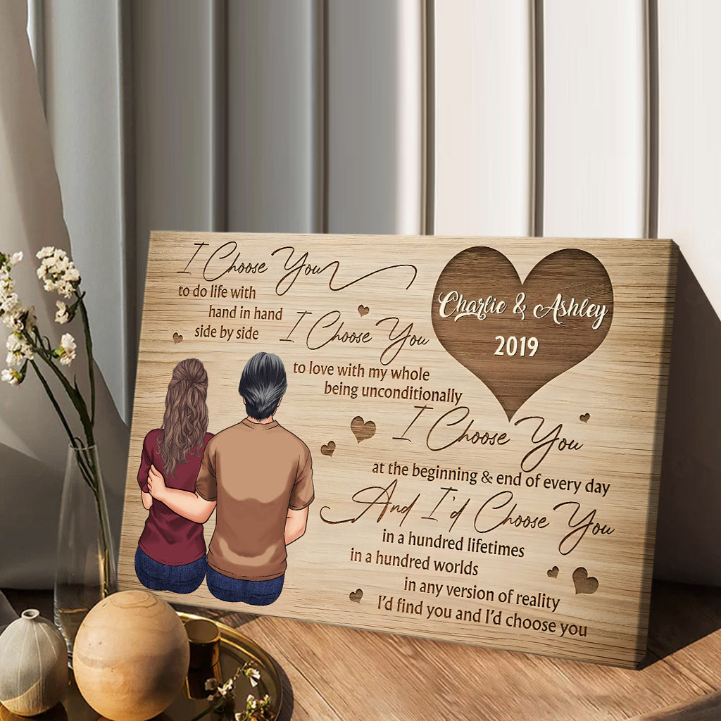 Je te choisis - Toile et affiche personnalisées pour couples
