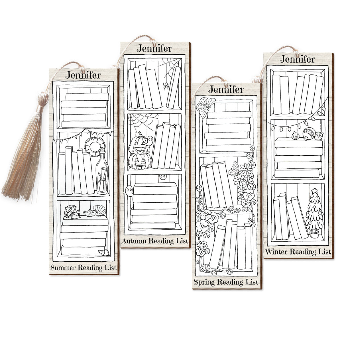 Seasonal Reading Track List - Personalized Book Bookmark