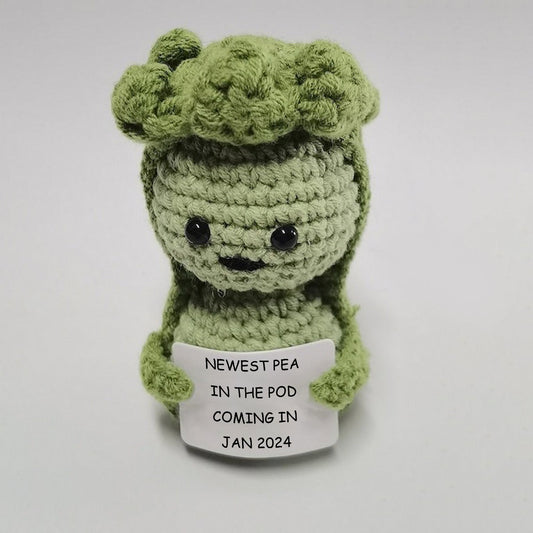 Newest Pea In The Pod - Personalized Pregnancy Hand Knitted Figurine