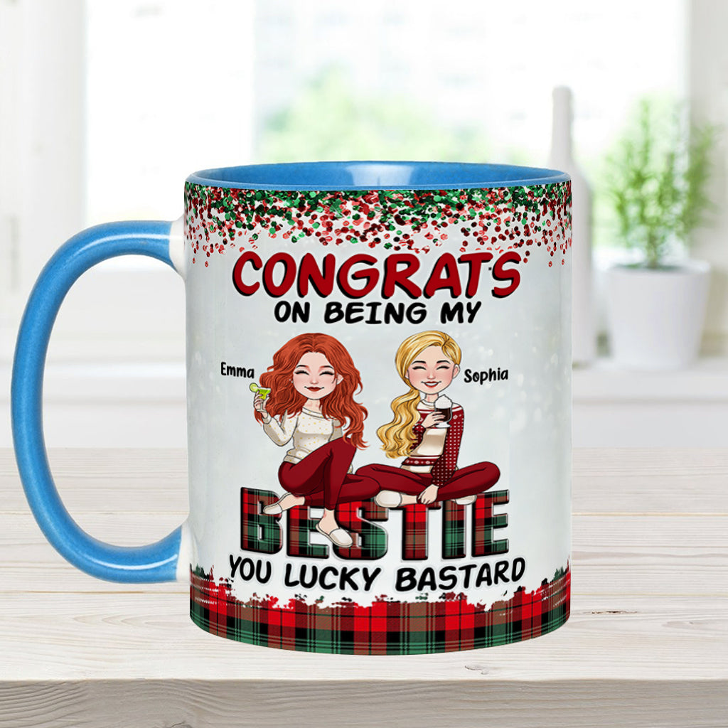 Lucky Bastard Besties - Personalized Bestie Accent Mug