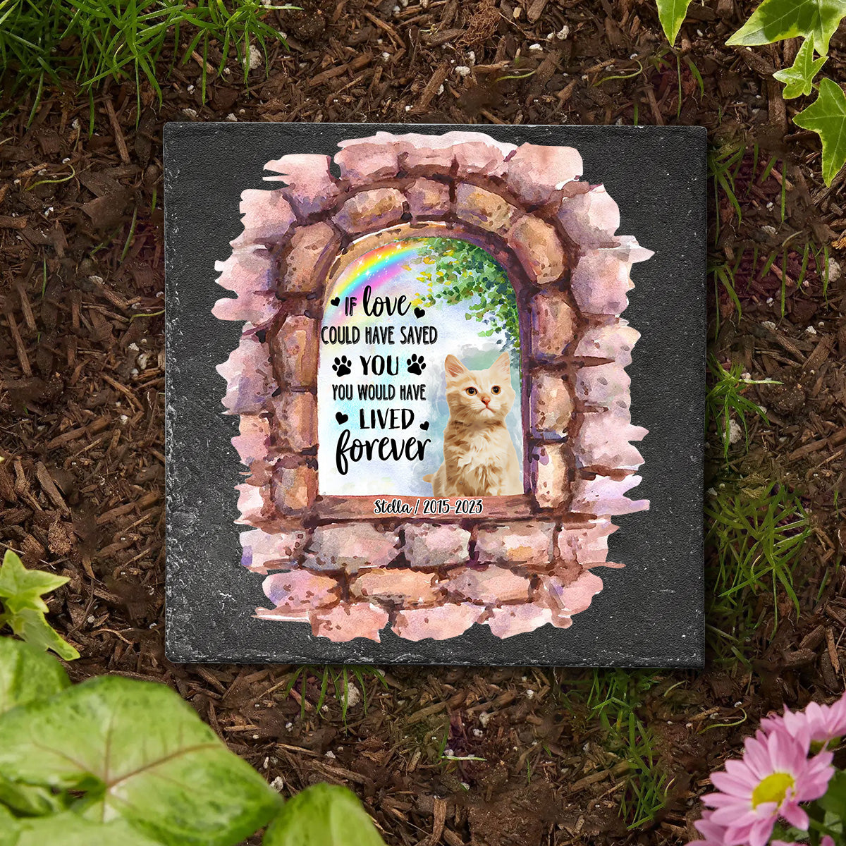 No Longer By My Side - Personalized Dog Square Shaped Stone