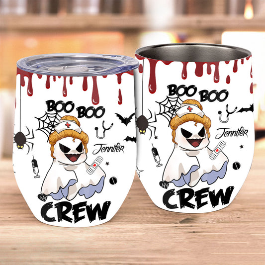 Boo Boo Crew - Personalized Nurse Wine Tumbler