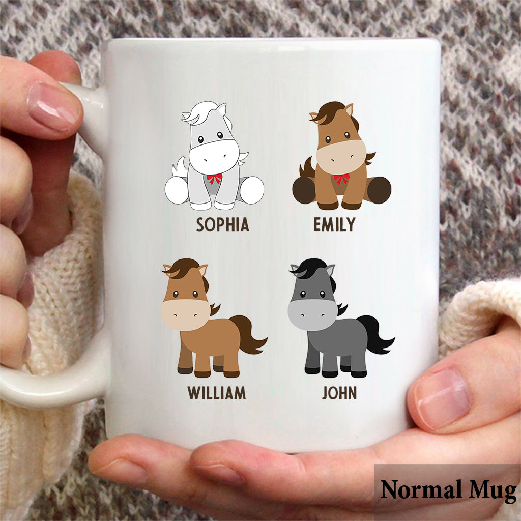Les Petits Poneys de Papa - Cadeau sur le thème des chevaux pour papa, grand-père, mari, lui - Mug personnalisé