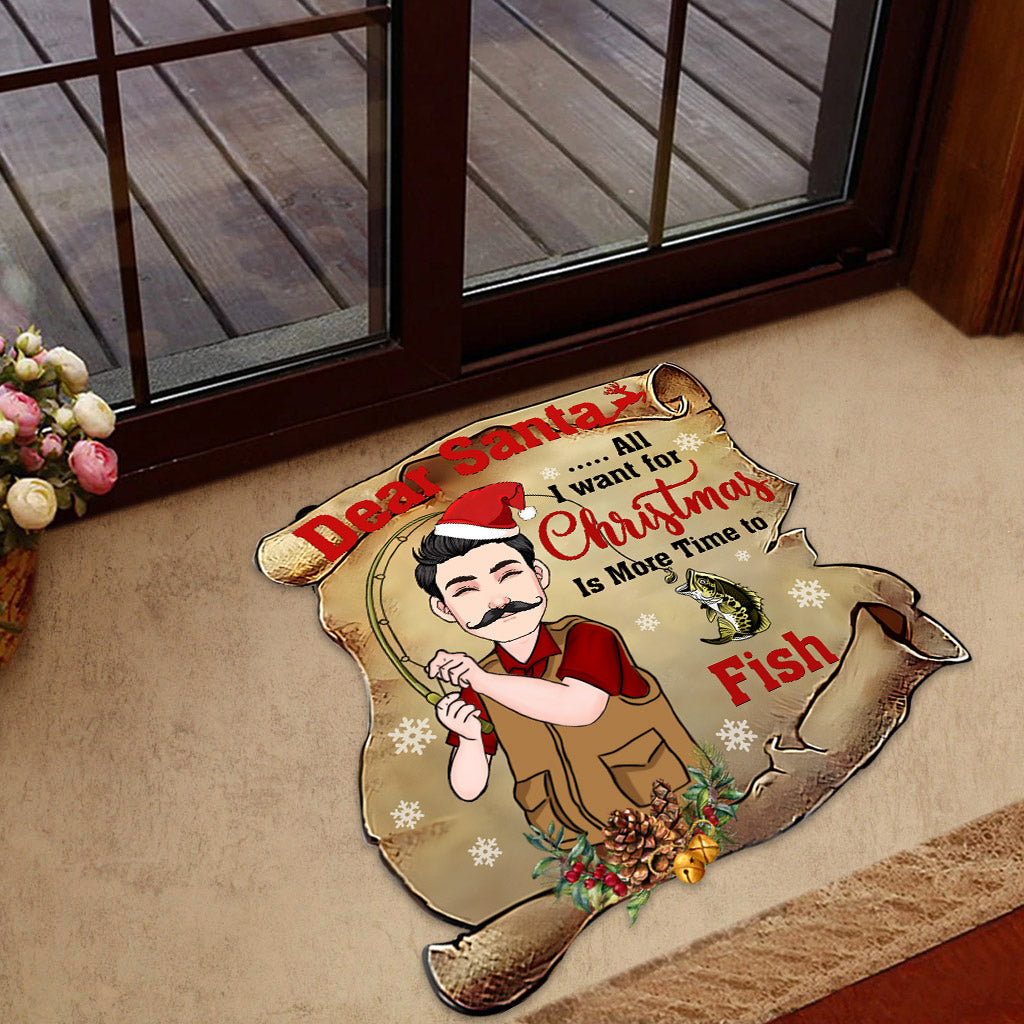 Cher Père Noël - Paillasson personnalisé en forme de pêche