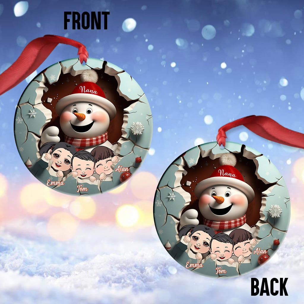 Grand-mère/Mamie/Gigi bonhomme de neige... - Ornement personnalisé pour grand-mère