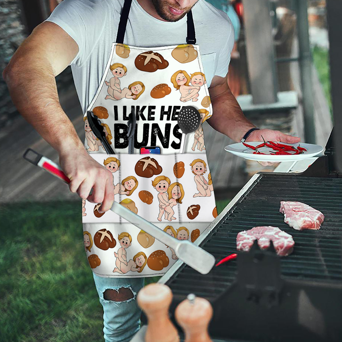 J'aime ses fesses, j'aime sa viande - Tablier personnalisé pour couple
