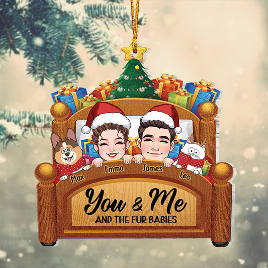 You & Me And The Fur Babies - Personalized Couple Ornament