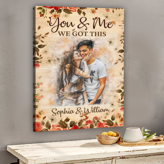 Couple aquarelle - Toile et affiche personnalisées pour couple