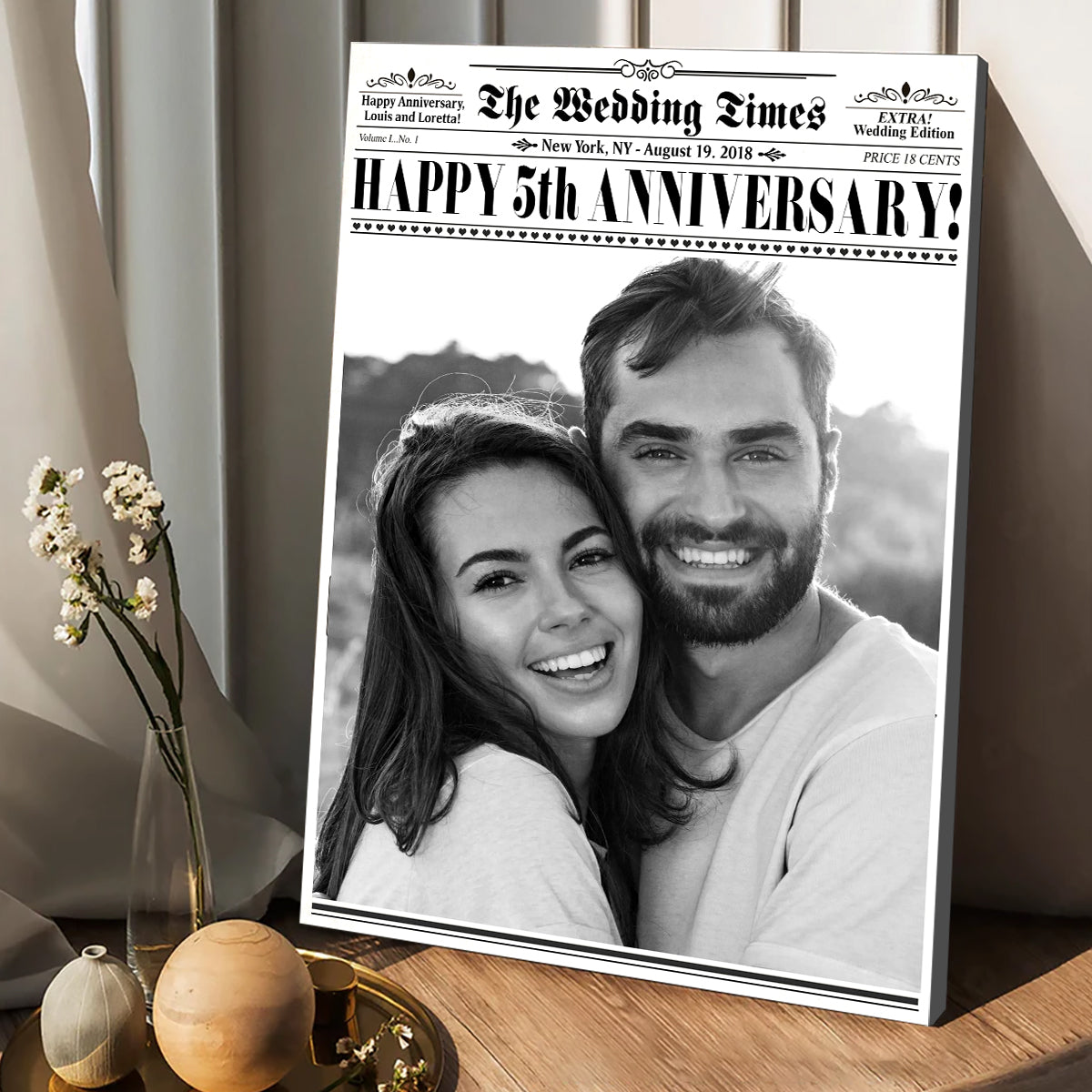 Le temps du mariage - Toile et affiche personnalisées pour mari et femme