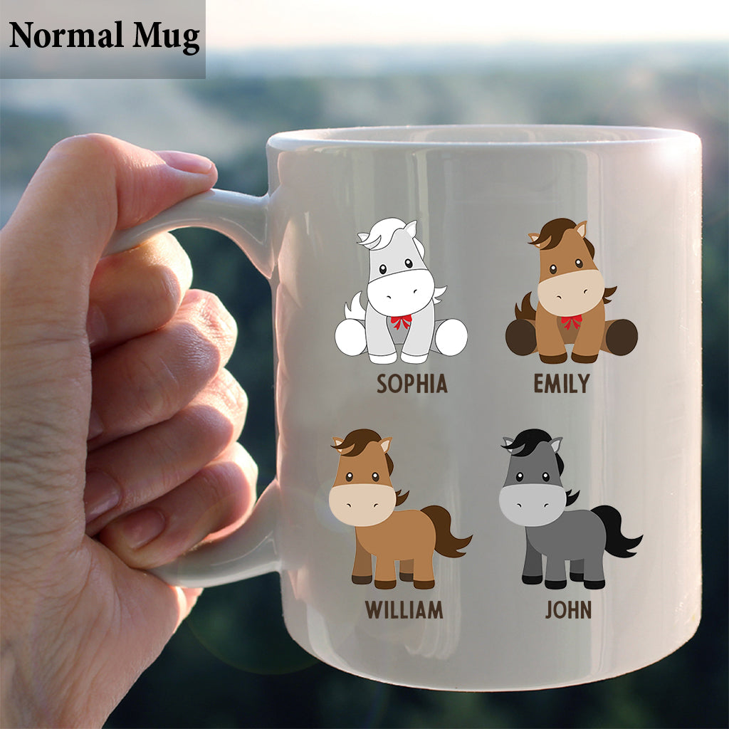 Les Petits Poneys de Papa - Cadeau sur le thème des chevaux pour papa, grand-père, mari, lui - Mug personnalisé