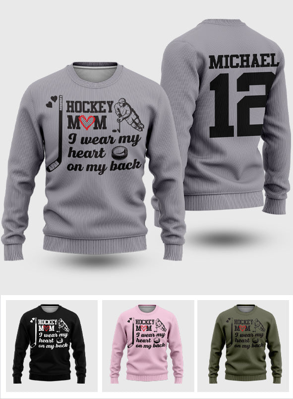 Maman de hockey - Pull moche de hockey personnalisé
