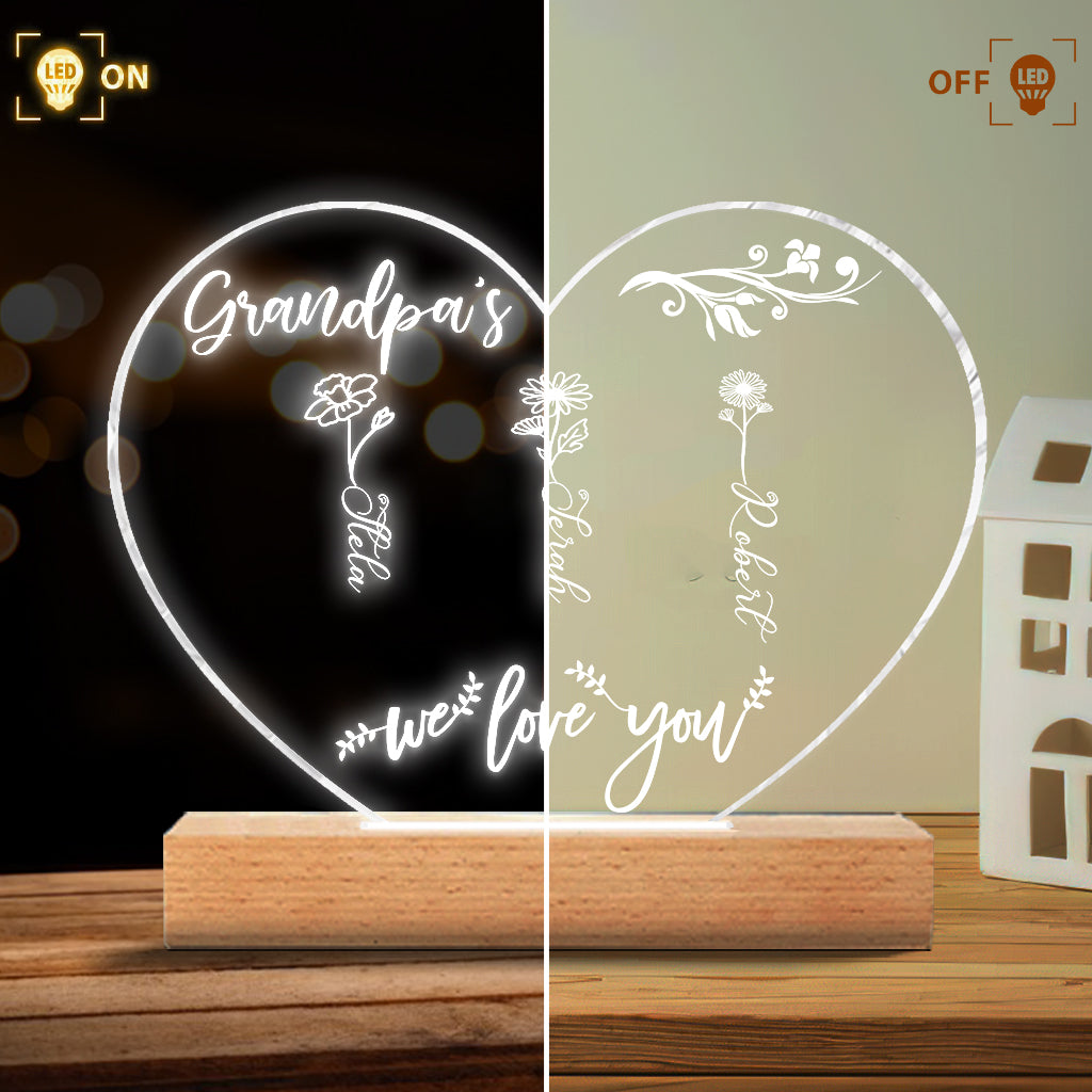 Le Jardin de Maman - Cadeau pour grand-mère, maman, tante, grand-père - Plaque lumineuse personnalisée