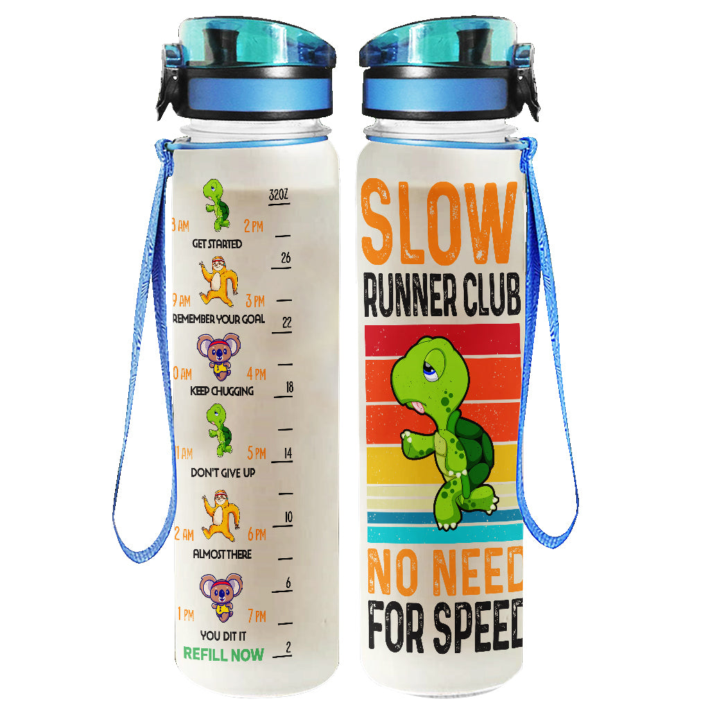 Slow Runner Club - Gourde personnalisée pour suivre l'hydratation en course à pied