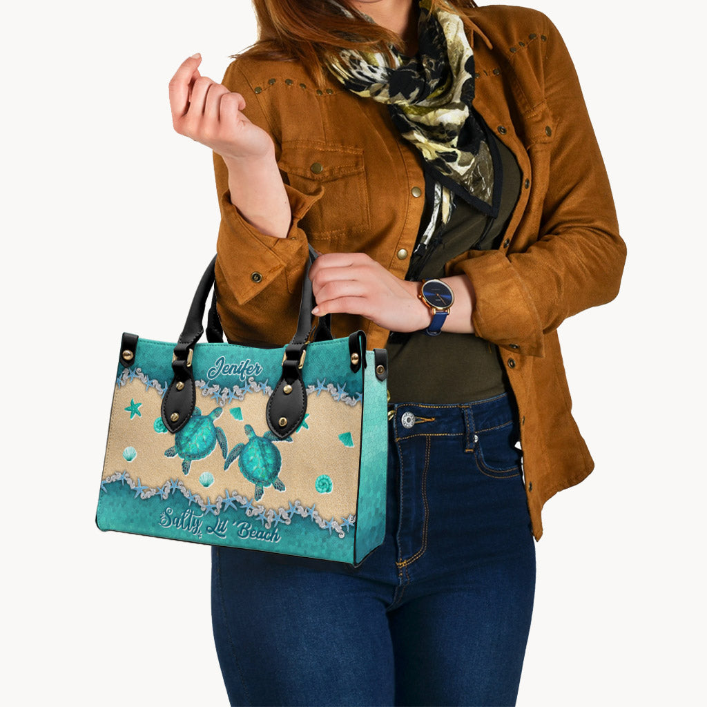 Salty Lil' Beach - Sac à main personnalisé en cuir de tortue