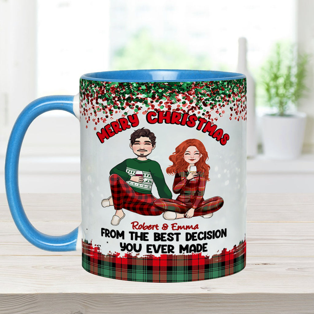 Joyeux Noël de la part de la meilleure décision que vous ayez jamais prise - Mug personnalisé pour couple