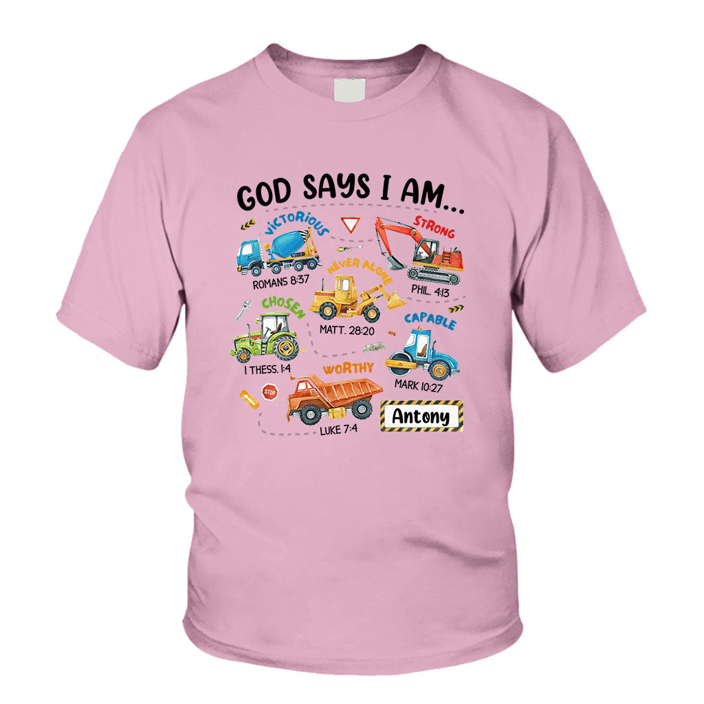 T-shirt enfant personnalisé « Dieu dit que je suis »