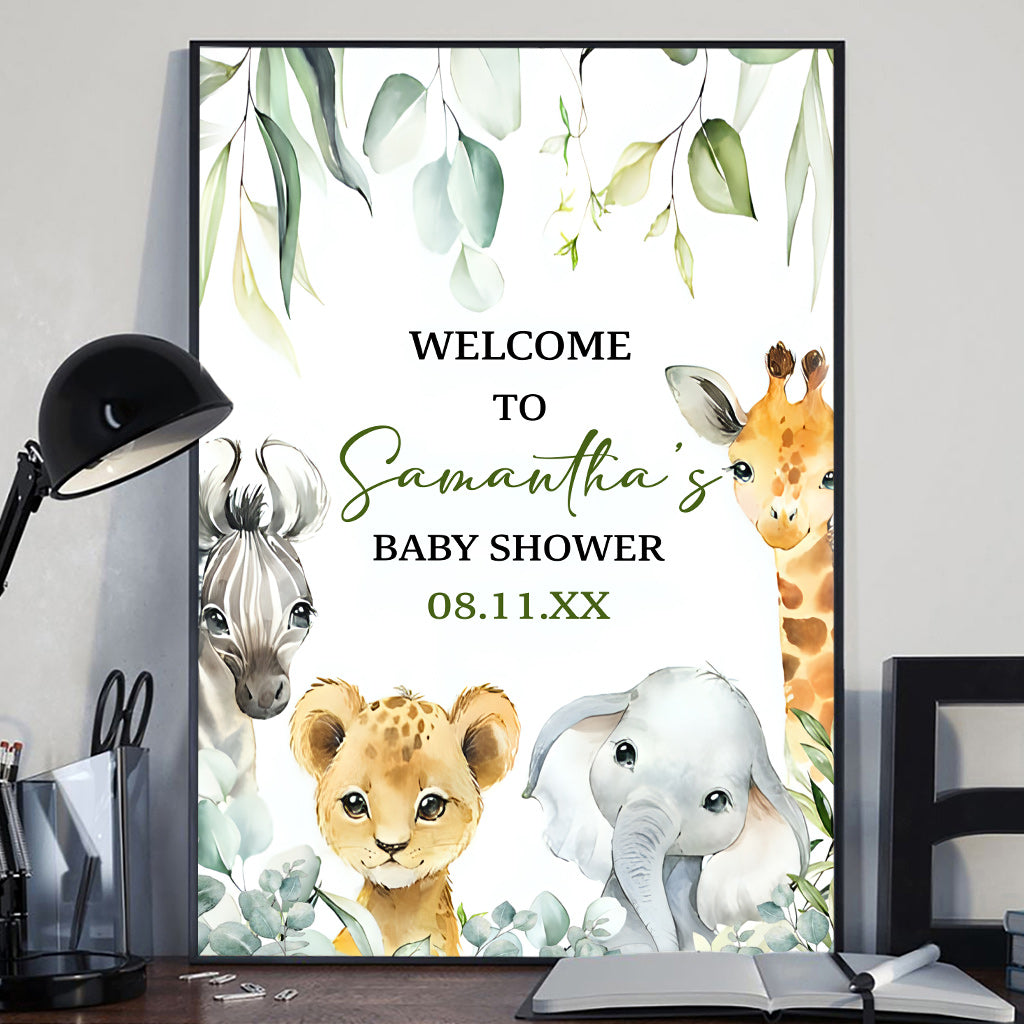 Bienvenue à la Baby Shower - Toile et affiche personnalisées pour nouveau-né