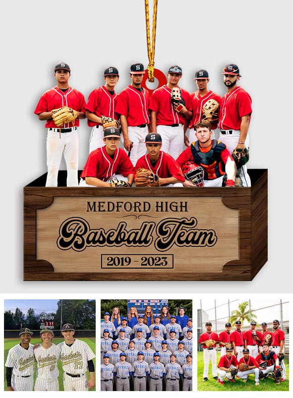 Noël sur le thème du baseball - Ornement de Noël personnalisé sur le thème du baseball