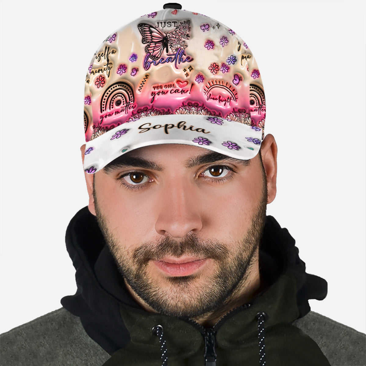 Casquette papillon personnalisée avec affirmations positives