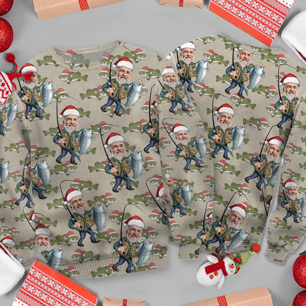 Noël sur le thème de la pêche - Pull moche de pêche personnalisé