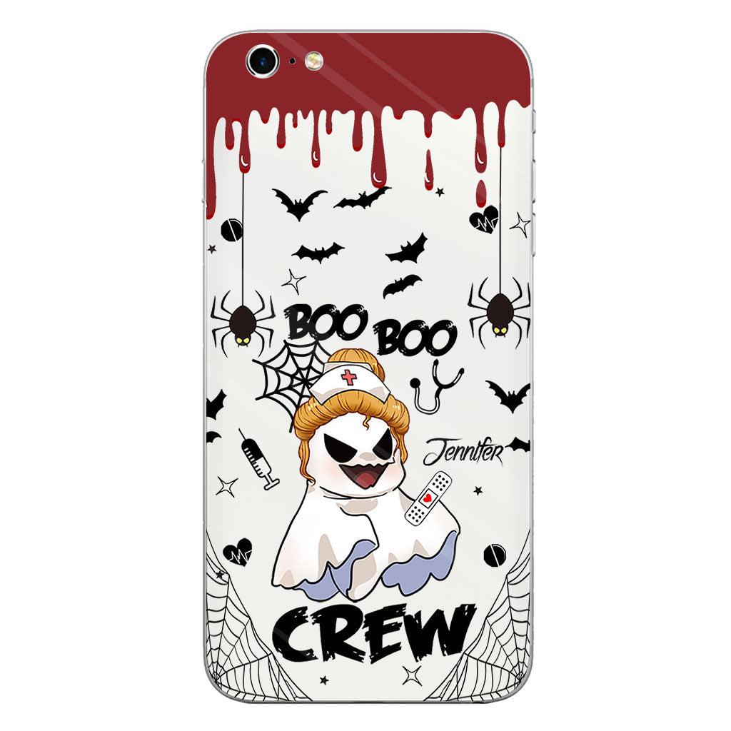 Boo Boo Crew - Étui de téléphone transparent personnalisé pour infirmière