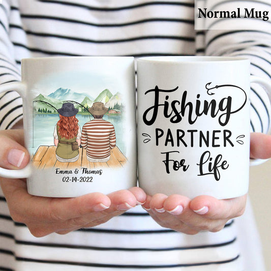 Partenaire de pêche pour la vie - Mug de pêche personnalisé