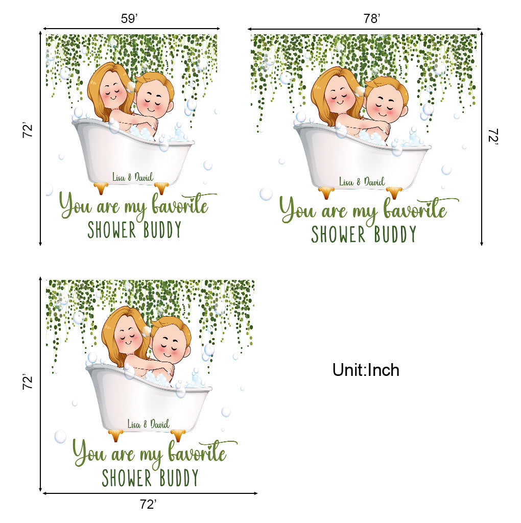 You Are My Favorite Shower Buddy - Personalized Couple Shower Curtain