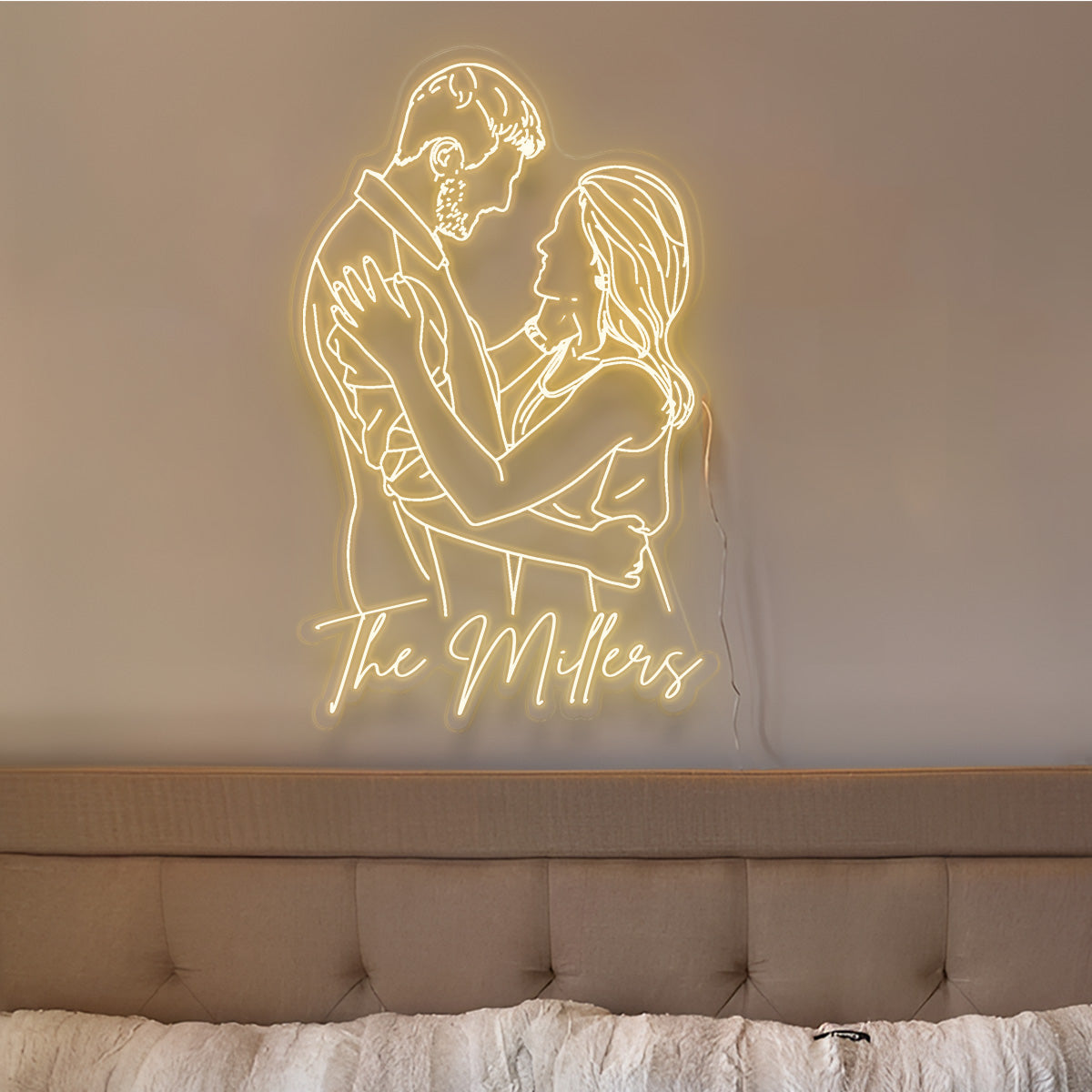 Je t'aime - Enseigne lumineuse personnalisée pour couple